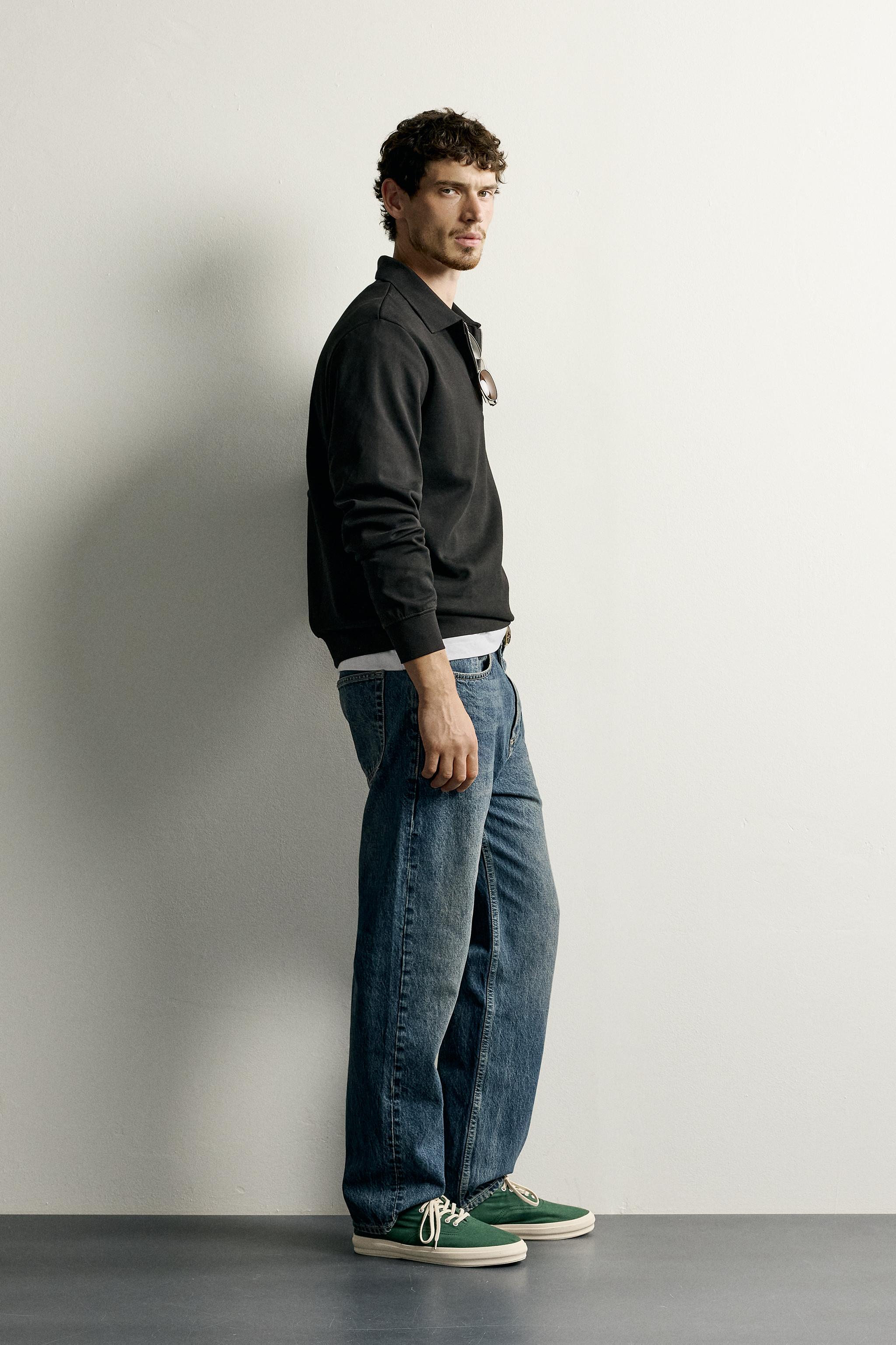 ZIP-UP INTERLOCK POLO SWEATSHIRT